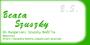 beata szuszky business card